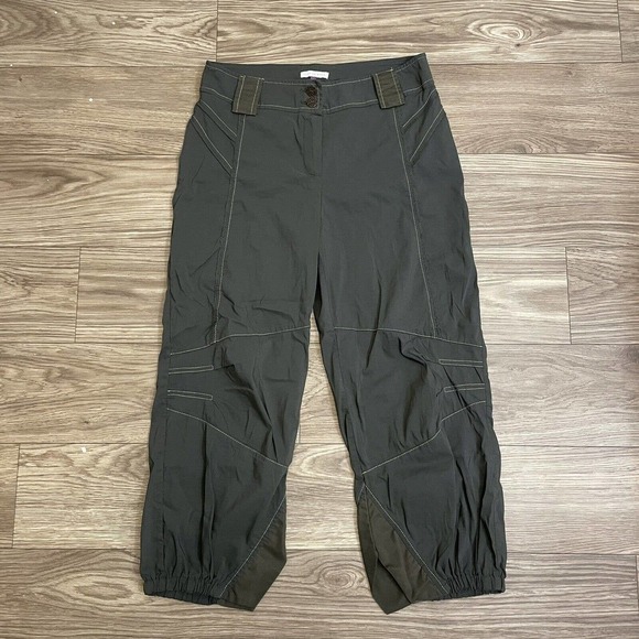 Patrice Breal Green-Gray Cropped Jogger Pants - Picture 2 of 11